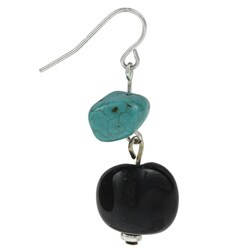 Crystale Onyx and Turquoise Dangle Crystale Earrings