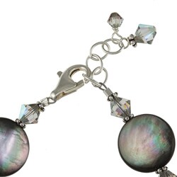 Charming Life Pewter Mother of Pearl and Crystal Bracelet