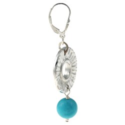Charming Life Silvertone Turquoise Radiant Sun Earrings