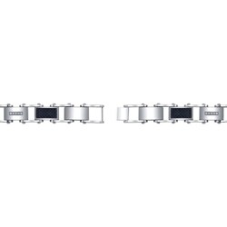Stainless Steel Men's Carbon Fiber Inlay Link Bracelet
