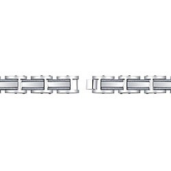 Stainless Steel Men's Diamond-cut Link Bracelet