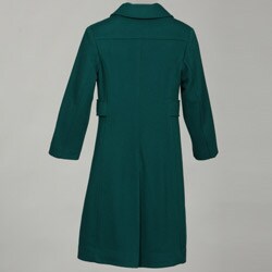 Rothschild Girl's Blue Wool Dress Coat and Hat Set