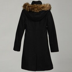 Rothschild Big Girl's Wool-blend Faux Fur Trim Hooded Coat 