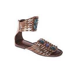 Sweet Beauty 'Rome-02' Women's Jeweled Ankle-strap Gladiator Sandals