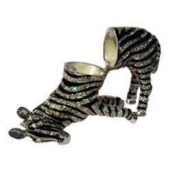 Cristiani Crystal Pave Rhodium Plated Zebra Box