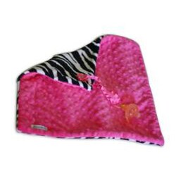 Sweet Ruby 13x13-inch Hot Pink Zebra Baby Pacifier Blanket