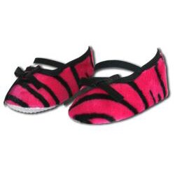 Pink Zebra Infant Girl Crib Shoes