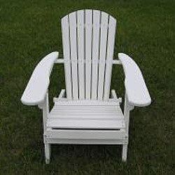 Deluxe White Adirondack Folding Chair
