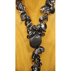 Cotton Black and White Beans and Tagua Bead Jewelry Set (Colombia)