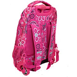 Rockland Pink Bandana Rolling Laptop Backpack