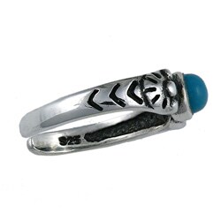 Southwest Moon Sterling Silver Turquoise Accent Toe Ring
