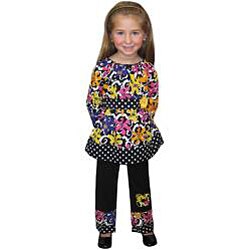 AnnLoren Girls Funky Floral 2-piece Outfit