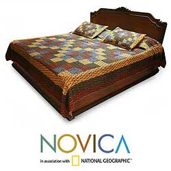 Handcrafted Cotton 'Sensational' Bedspread Set (India)
