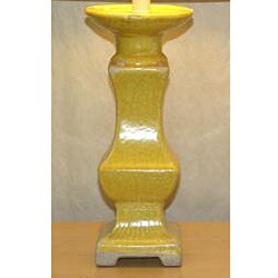 Distressed Yellow Ceramic Table Lamp