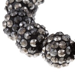 Black Aurora Borealis Acrylic Crystal Stretch Bracelet 