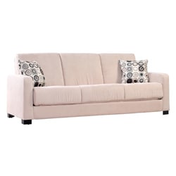 Trace Convert-a-Couch Khaki Beige Microfiber Futon Sofa Sleeper