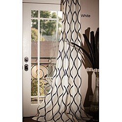 Casa Flocked Faux Silk Grommet 84-inch Window Panel 