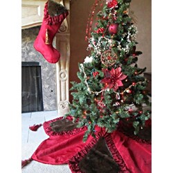 Christmas Noel Fur Velvet Stocking by Selections by Chaumont