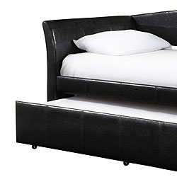 Deco Dark Brown Vinyl Daybed with Trundle
