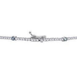 14k White Gold 1 1/2ct TDW Blue and White Diamond Bracelet (G-H, I1-I2)