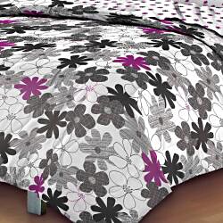 Graphic Daisy 7-piece Full-size Bed in a Bag with Sheet Set
