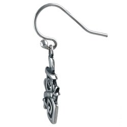 Silvermoon Sterling Silver Swirl Outline Snowman Earrings