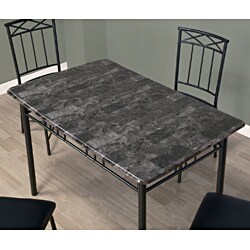 Black Marble and Metal 5-piece Dining Set
