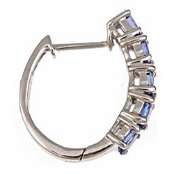 Sterling Silver Tanzanite Hoop Earrings