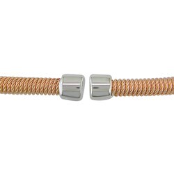 14k Pink and White Gold 3/8ct TDW Diamond Bangle Bracelet (G-H, SI1-SI2)