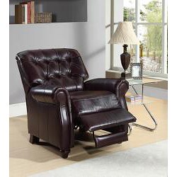 Charlotte Burgundy Leather Pushback Italian Recliner