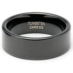 Men's Tungsten Black Carbide Flat Ring