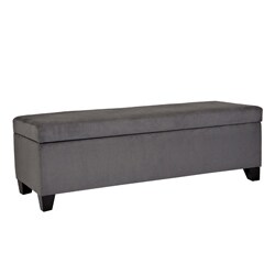 angelo:HOME Kent Antique Silver Gray Wall Hugger Trunk Storage Ottoman