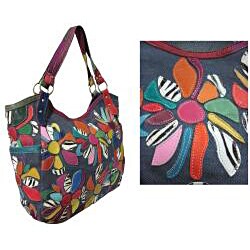 Amerileather Amelia Patchwork Leather Tote Bag