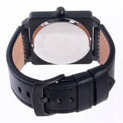 Republic Men's All Black Leather Strap Aviation Watch