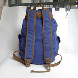 Blue 'Collegiate' 22-inch Cotton Canvas Backpack
