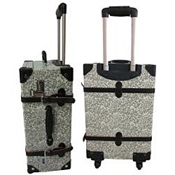 Amerileather White Paisley Floral Vintage 23-inch Spinner Trunk Upright
