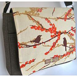 Two Trees Designs Brown Bird Medium Messenger Bag 