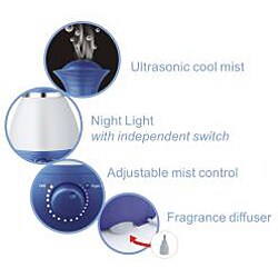 SPT Ultrasonic Blue Humidifier with Fragrance Diffuser