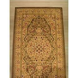 Green Medallion Kars Tabriz Rug (2'7 x 9'10)