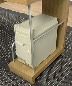 Oak Pillar Storage Computer Desk