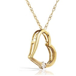 14k Yellow Gold Diamond Heart Necklace