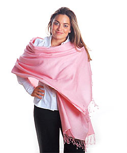 Himalaya Trading Co. Pink Pashmina and Silk Shawl