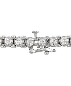 14k White Gold 4ct TDW Diamond Bracelet (G-H, I1)