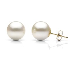 DaVonna 14k Gold Akoya Cultured Pearl Earrings (8-8.5 mm)