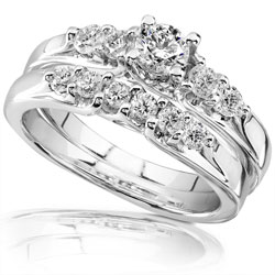 14k Gold 3/4ct TDW Round Diamond Bridal Rings Set (H-I, I1-I2)