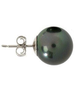 DaVonna 14k Gold Cultured Black Tahitian Pearl Earrings (11-12 mm)