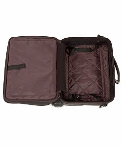 Amerileather Espresso Brown Leather Wheeled Briefcase