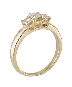 14k Gold 1/2ct TDW Diamond Three-Stone Ring (GH, I1-I2)