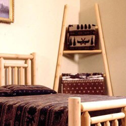 Rustic Log Pole Adirondack Cedar Quilt Ladder