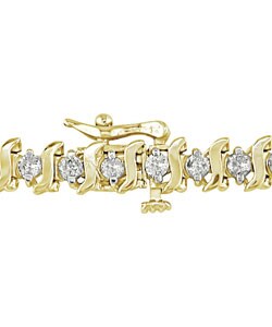 14k Yellow Gold 3ct Diamond Tennis Bracelet (I-J, I2-3)
